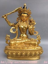 Espada de bronze 12" budismo tibetano dourada Tara Kwan-Yin deusa estátua de Buda comprar usado  Enviando para Brazil