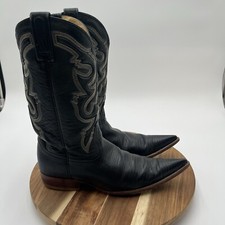 Botas de caubói Rudel masculinas de couro de lagarto preto biqueira pontiaguda bordada tamanho 8,5 EE comprar usado  Enviando para Brazil