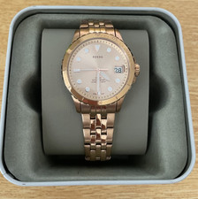 Relógio de quartzo feminino Fossil ES4748 ouro rosa aço inoxidável mostrador analógico comprar usado  Enviando para Brazil