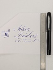 Usado, Caneta-tinteiro Aikin Lambert Capitol Cabinet preta 14k flexível nova na caixa restaurada comprar usado  Enviando para Brazil