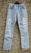 Jeanshose denim destroyed gebraucht kaufen  Eberswalde