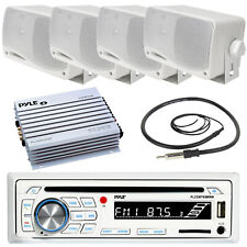 Usado, Rádio estéreo Pyle Marine Bluetooth USB, amplificador 4CH, antena, 4x alto-falantes box comprar usado  Enviando para Brazil