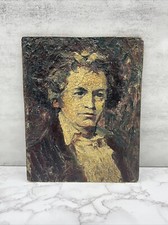 Usado, Pintura impressionista arte original vintage retrato de Beethoven óleo a bordo comprar usado  Enviando para Brazil
