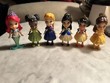 Boneca posável Disney princesa ouro glitter mini criança 3" conjunto de 6 princesas, usado comprar usado  Enviando para Brazil