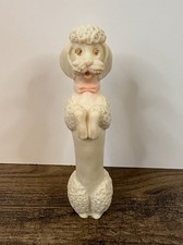 Poodle branco magro vintage 7” boneco brinquedo guincho cachorro arco rosa bebê comprar usado  Enviando para Brazil