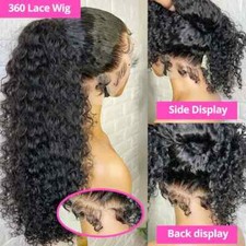Peruca de cabelo humano onda encaracolada profunda onda de água Full HD 13X6 peruca frontal de renda sem cola comprar usado  Enviando para Brazil