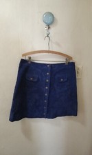 Saia Anthropologie azul cobalto camurça botão frontal tamanho 14 $148 comprar usado  Enviando para Brazil