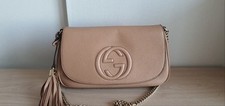 Usado, Bolsa de ombro 100% autêntica GUCCI Soho intertravada corrente G bege comprar usado  Enviando para Brazil