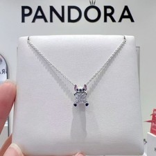Autêntico PANDORA Colar Pingente Redondo e Quadrado Espumante 17,7 polegadas comprar usado  Enviando para Brazil