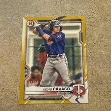 Usado, 2021 Bowman KEONI CAVACO GOLD Paper Prospects 37/50 🔥🔥 Gêmeos  comprar usado  Enviando para Brazil