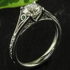 Anel de casamento de prata 925 celta corte redondo branco simulado diamante art déco 1,40 ct comprar usado  Enviando para Brazil