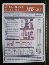 Usado, Cartão de segurança IMD AIRWAYS registro BOEING MD-87 EC-KSF comprar usado  Enviando para Brazil