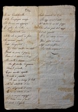 Poesia manoscritta anonima usato  Trani