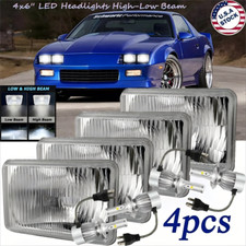 4 peças 4x6" faróis de LED de vidro ajuste Hi/Lo Chevrolet Camaro Iroc-Z Z28 RS 1982-1992 comprar usado  Enviando para Brazil