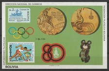 Sommerolympiade 1980 in Moska,  Bolivien  Block  101  ** comprar usado  Enviando para Brazil