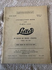 Lister instruction book for sale  SUDBURY