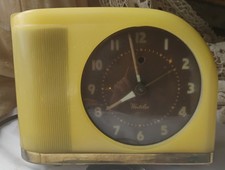 Vintage Art Deco MoonGlo Westclox Despertador de Mesa Plástico Amarelo, Funcionando comprar usado  Enviando para Brazil