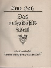 Arno holz ausgewählte gebraucht kaufen  Gießen