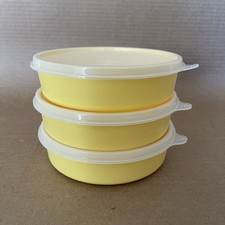 Tupperware Wonders tigela média 1,5 xícara de cereais lanche salada conjunto de 3 amarelos, usado comprar usado  Enviando para Brazil