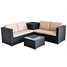 Rattanlounge tisch schwarz gebraucht kaufen  Alfeld (Leine)