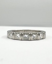 Designer Platino .50 Quilates Compromiso Diamante Corte Princesa 5 Piedra comprar usado  Enviando para Brazil
