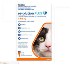 `Revolution + para gatos médios 2,5 - 5 kg (laranja) pacote com 3 comprar usado  Enviando para Brazil