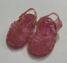 SAPATOS BONECA ROSA CLARO GLITTER GELEIAS COMPRIMENTO 2,75" - LARGURA 1,5" VINIL MACIO comprar usado  Enviando para Brazil
