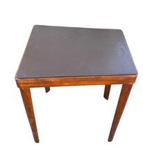 Mesa lateral trapézio moderna vintage Thomas O’Brien com tampo de couro 25 polegadas comprar usado  Enviando para Brazil
