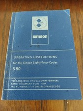 Simson operating instructions for sale  LIVERSEDGE