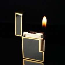 Isqueiro a gás ST Dupont vintage linha curta banhada a ouro laca preta #DP49, usado comprar usado  Enviando para Brazil
