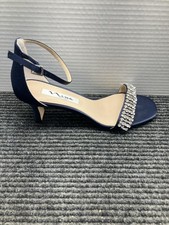 Sandálias femininas Nina tamanho 7 azul marinho alça no tornozelo strass salto gatinho vestido comprar usado  Enviando para Brazil