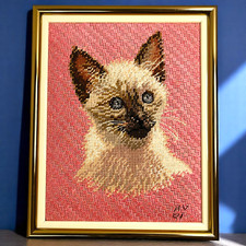 Framed needlepoint siamese for sale  Montclair