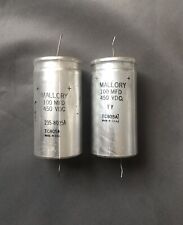 Capacitores eletrolíticos MALLORY 100 uF 450V testados @ 400VDC axial, par usado comprar usado  Enviando para Brazil