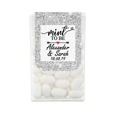 Usado, Etiquetas adesivas personalizadas efeito glitter prata tic tac favores de casamento em perfeito estado comprar usado  Enviando para Brazil