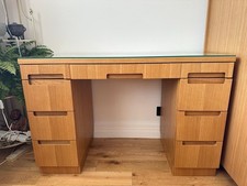 Oak double desk for sale  LONDON