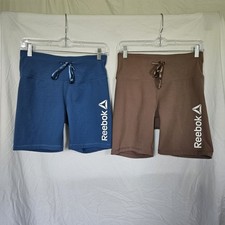2 shorts de bicicleta Reebok feminino tamanho M cordão - azul e acinzentado profundo, usado comprar usado  Enviando para Brazil