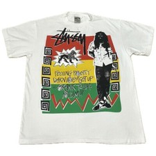 Vintage STUSSY Bob Marley Música Tamanho XL REGGAE ANOS 90 Ponto Único Moderno REIMPRESSÃO comprar usado  Enviando para Brazil