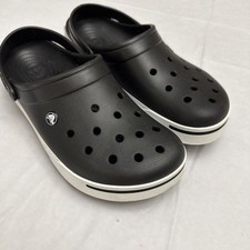 Używany, Crocs Crocband II czarne białe chodaki męskie rozmiar 12 komfortowe lato na zewnątrz na sprzedaż  Wysyłka do Poland