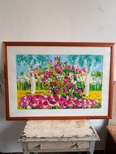 Litografia giardino rose usato  Collegno