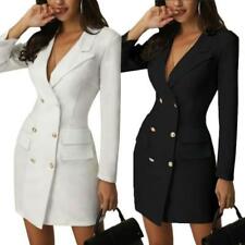 Damska marynarka garnituru z klapą z podwójnymi piersiami Slim Fit Bodycon Sukienka OL Kurtka biurowa na sprzedaż  Wysyłka do Poland