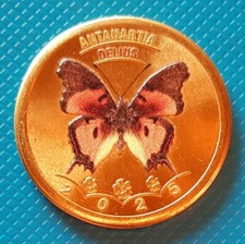 Wyspa La Palma 5 dukatos 2025 UNC Motyl Antanartia Delius Kolorowa moneta na sprzedaż  Wysyłka do Poland