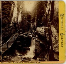 Passarela de madeira bruta na Flume White Mountains NH Pease Stereoview  comprar usado Passarela de madeira bruta na Flume White Mountains NH Pease Stereoview  comprar usado  Enviando para Brazil