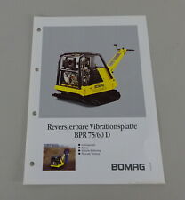 Brochura Bomag placa vibratória BPR 75/60D suporte 06/1992, usado comprar usado  Enviando para Brazil