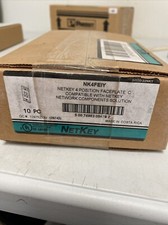 Placa frontal NetKey 10, 4 puertos, marfil eléctrico, con bolsillo para etiquetas NK4FEIY segunda mano  Embacar hacia Mexico