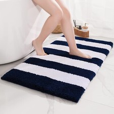 Tapete de banho de microfibra antiderrapante chakme 61x120 cm lavável na máquina azul/branco comprar usado  Enviando para Brazil
