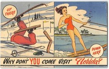 Usado, Esqui aquático "Come Visit Florida" vs. Cartão postal de linho 1953 Skiing Bathing Beauty comprar usado Usado, Esqui aquático "Come Visit Florida" vs. Cartão postal de linho 1953 Skiing Bathing Beauty comprar usado  Enviando para Brazil