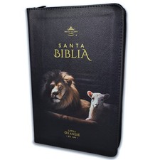 Biblia con Cierre Letra Grande 12 puntos RV1960 negro cordero y leon con indice comprar usado  Enviando para Brazil