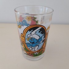 Ancien verre schtroumpfs d'occasion  Bruyères-et-Montbérault