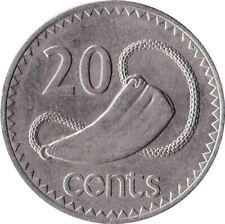 Fiji | Moeda de 20 centavos | Elizabeth II | Tabua | Esperma-baleia | KM53 | 1986 - 1987 comprar usado  Enviando para Brazil