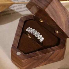 Anillo de eternidad de boda de diamantes simulados ovalados de 2,32 quilates enchapado en oro blanco de 14 quilates segunda mano  Embacar hacia Mexico